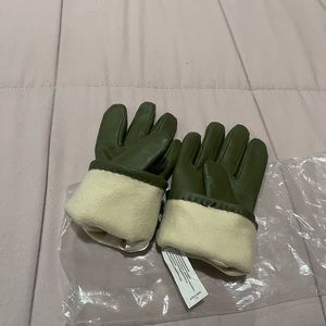 Olive green gloves